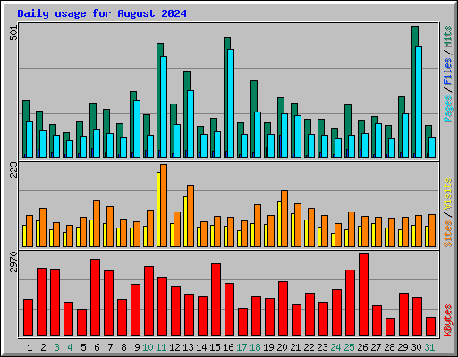 Daily usage for August 2024