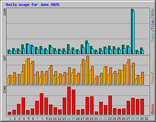 Daily usage for June 2025