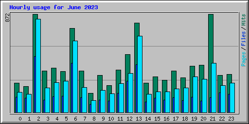 Hourly usage for June 2023